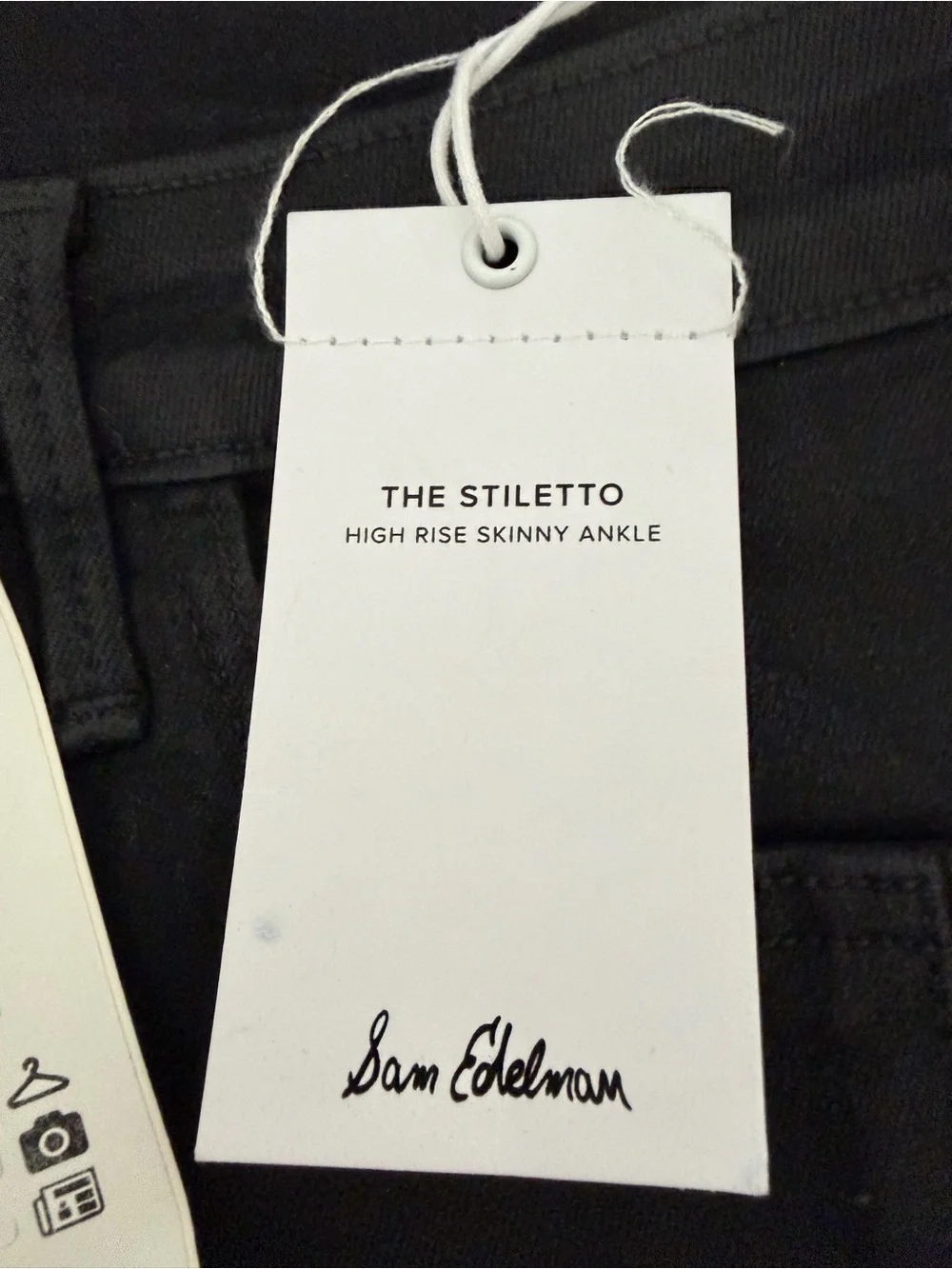 Sam Edelman Stiletto Coated Skinny Jeans Black High Rise Ankle 27 NWT